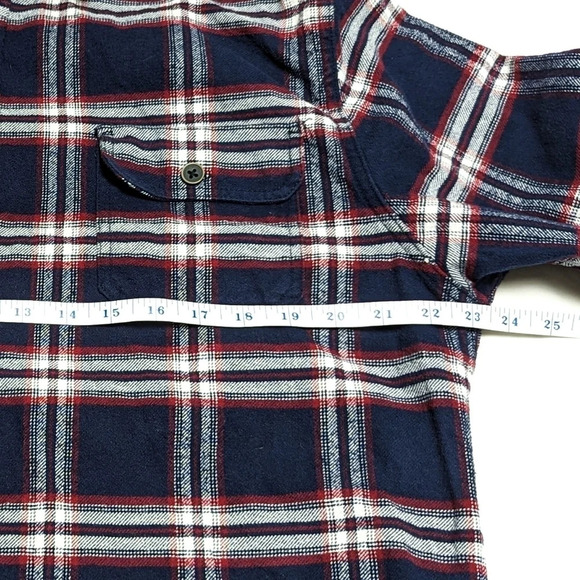 JACHS NY Men's 100% Cotton Flannel Plaid Shirt Jacket Shacket Red Blue Size L - Picture 4 of 7